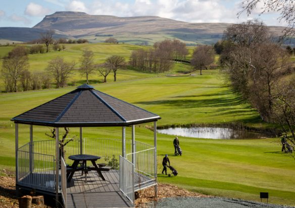 Bentham Golf Club with Ingleborough behind